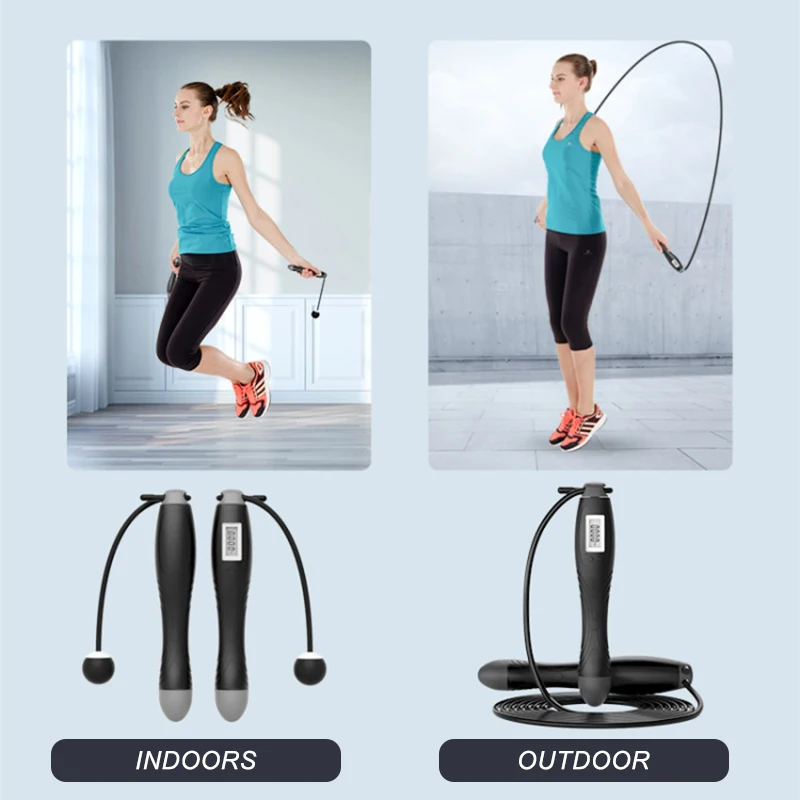 Скакалка MKEPS с счетчиком Регулируемая цифровым для фитнеса кроссфита тренировок