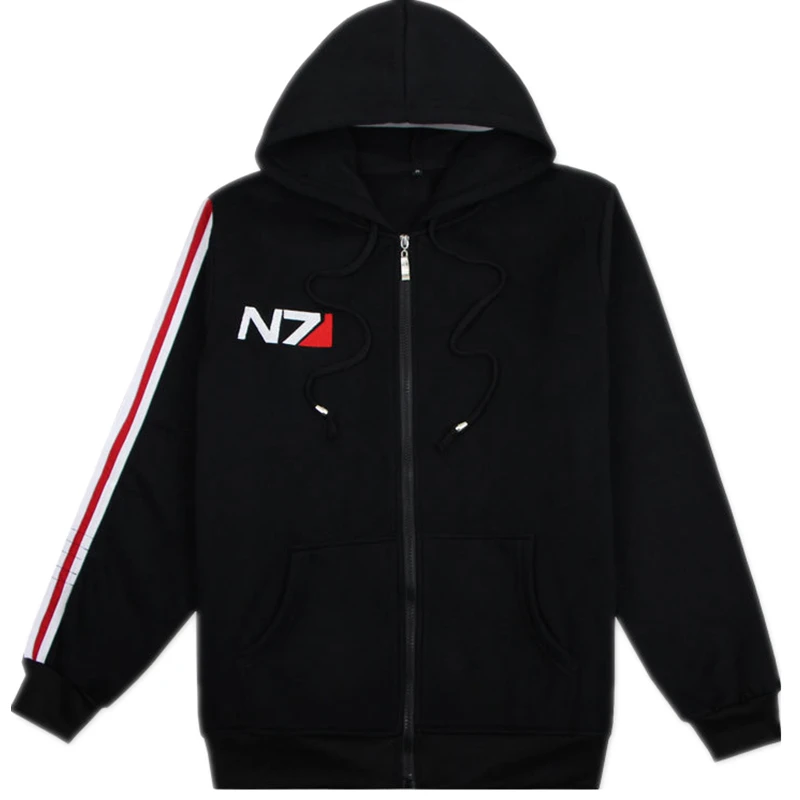 

Game Mass Effect N7 Cosplay Costume Sweatshirt Hoodie Unisex Jacket Embroidered Zipper Coat