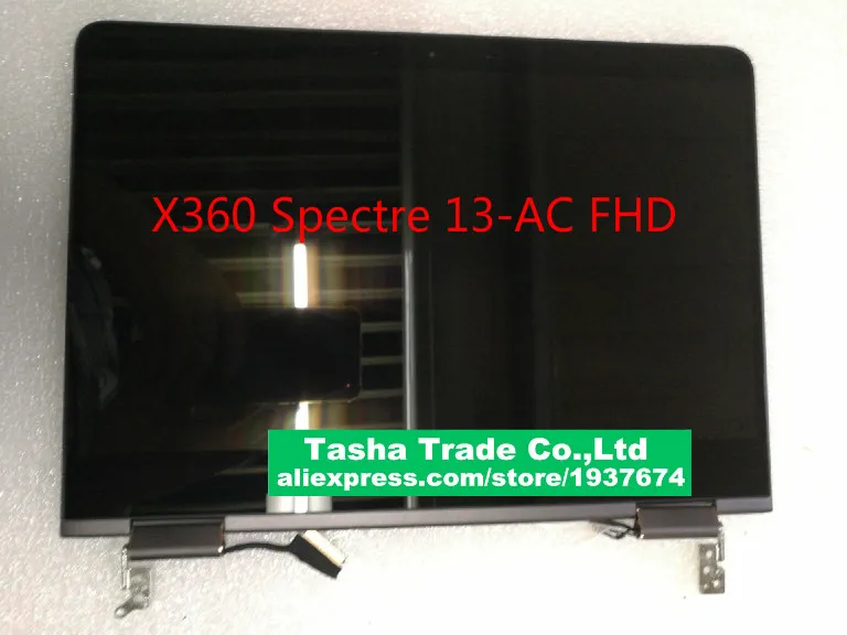 ЖК экран в сборе FHD для HP X360 Spectre 13 AC веб камера серебристо серого цвета