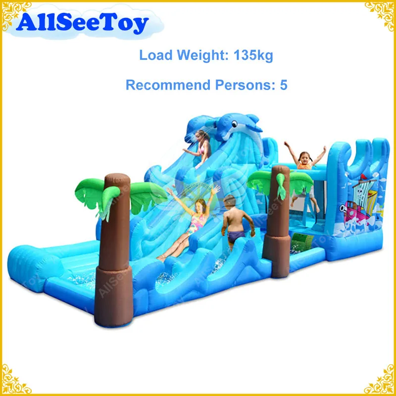 Надувной батут для семейного использования комбинированный водный горный