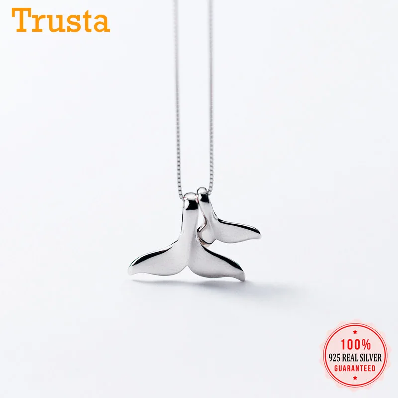 Trustdavis 925 Стерлинговое серебро Мода 2 Sea Maid кулон в виде рыбьего хвоста Chokers