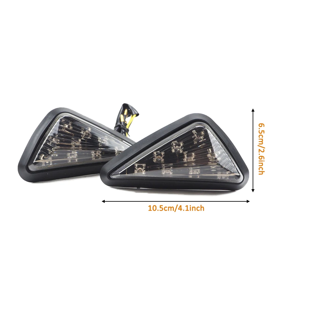 

1 Pair Triangle Moto Turn Signal Lamps Piranha Light Motorcycle Flasher 9 LED Turn Light Motorbike Indicators Blinker