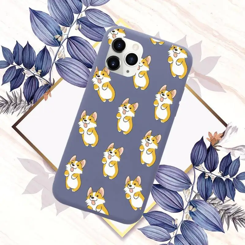 

Corgi Cute cartoon dog Phone Case Candy Color for iPhone 11 12 mini pro XS MAX 8 7 6 6S Plus X SE 2020 XR