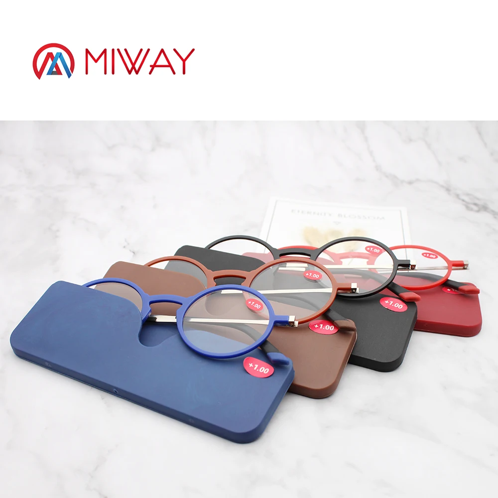 

MIWAY Thin Frame Rectangular frames Tr90 reading glasses +aluminum magnetic case Folding Presbyopic Eyeglasse+1 1.5 2 2.5 3 3.5