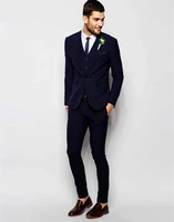 3 pieces navy blue men suits groom tuxedos notch lapel wedding prom party suits slim fit groomsmen best man costume homme