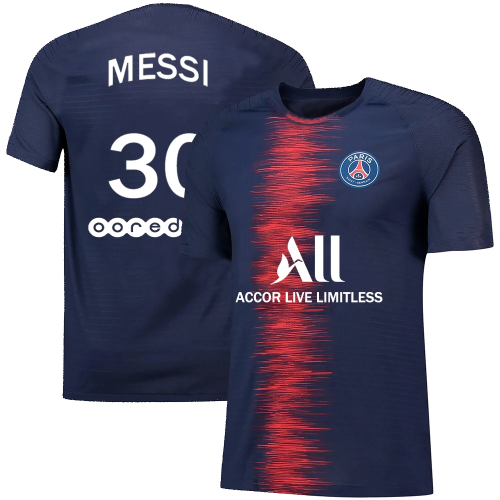 Мужская футболка горячая Распродажа Messi 2021 2022 PSG Футбольная Футболка