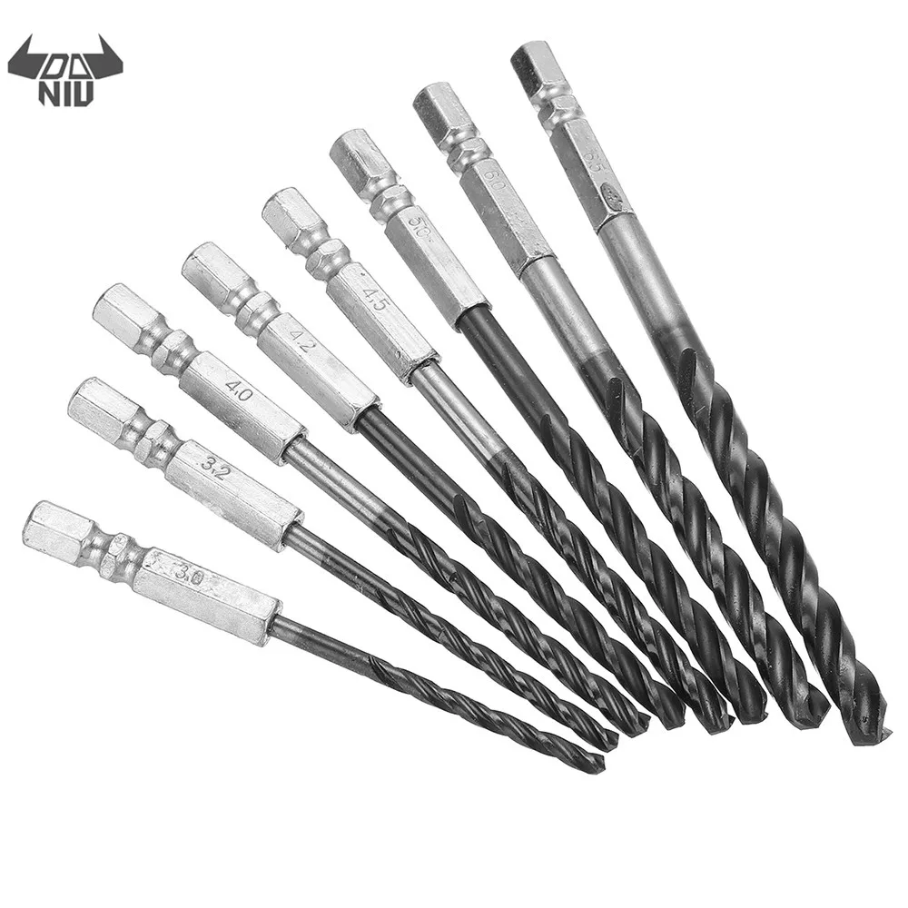 

8Pcs Twist Drill Bit Hexagonal Shanks Handle 3.0-6.5mm High Speed Steel Stainless Electric Screwdriver Bit Set