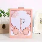 Мягкие проводные наушники с заячьими ушками, 3,5 мм, спортивные стереонаушники для бега, шумоподавление, для детей и девочек, милые наушники