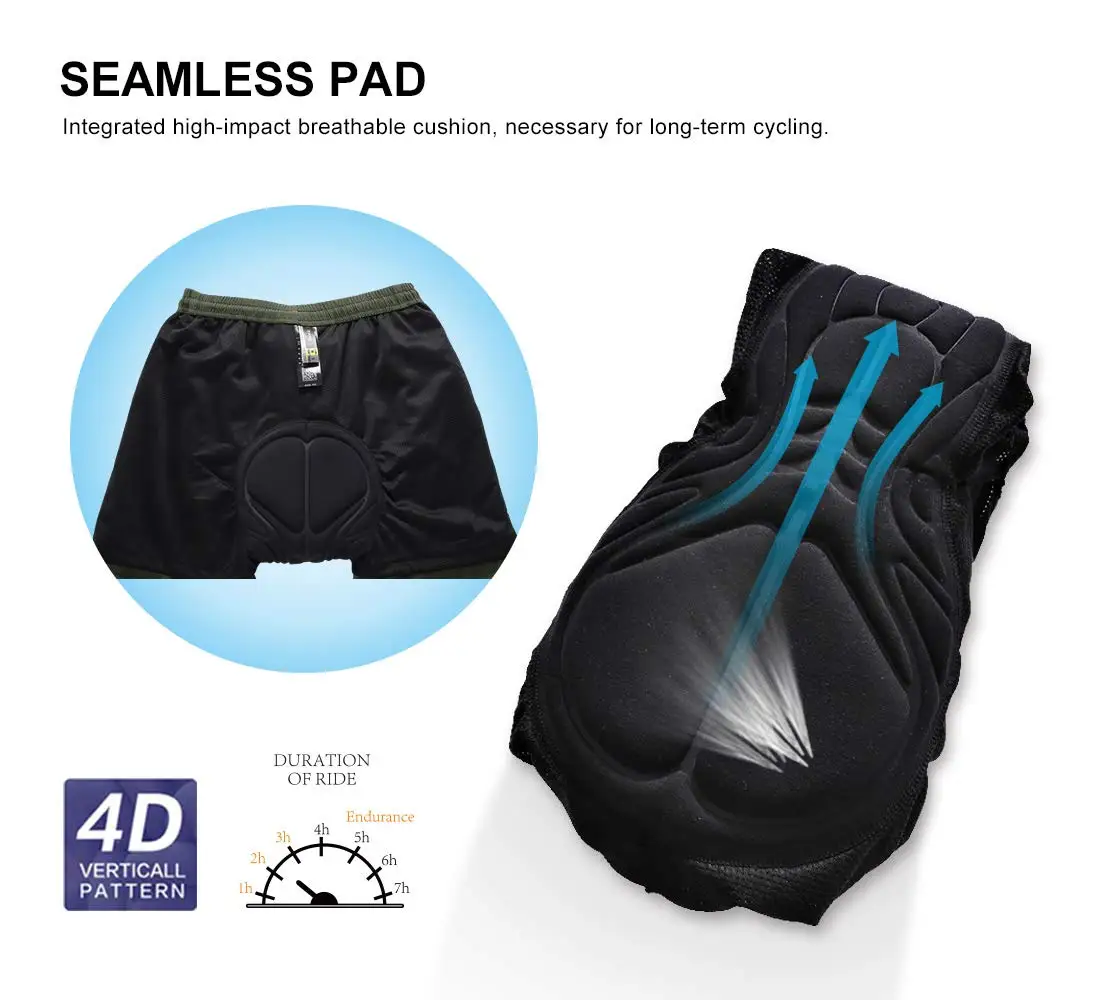 Купить Santic мужские велосипедные шорты, шорты с 3D подкладкой Coolmax, свободное нижнее белье, MTB, велосипедные шорты для езды, фитнеса