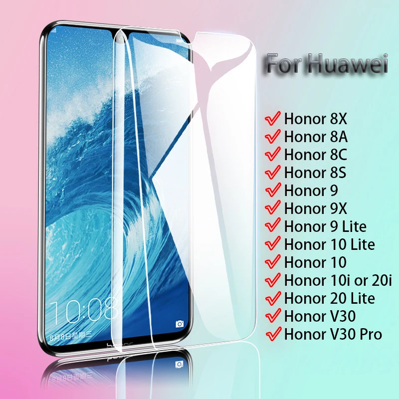 Защитное стекло ультратонкое закаленное для Huawei Honor V30 Pro 10i 20i 9 10 Lite 8X 9X 8A 8C
