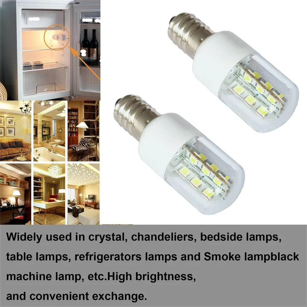 E14 E12 LED Crystal Lamp Light SMD 5050 3W Microwave Oven Light Bulb Freezer Lamp Cold / Warm White AC 110V 220V images - 6