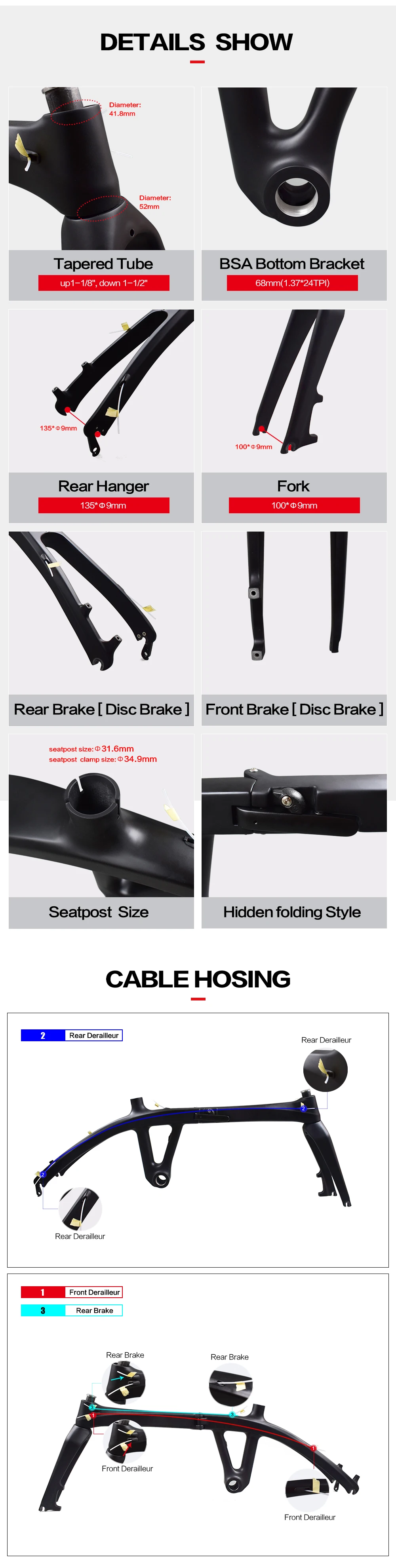 2" карбоновая Складная велосипедная Рама/вилка китайский 20 дюймов карбоновая велосипедная Рама светильник складной велосипед UD черный BSA складная рама велосипеда