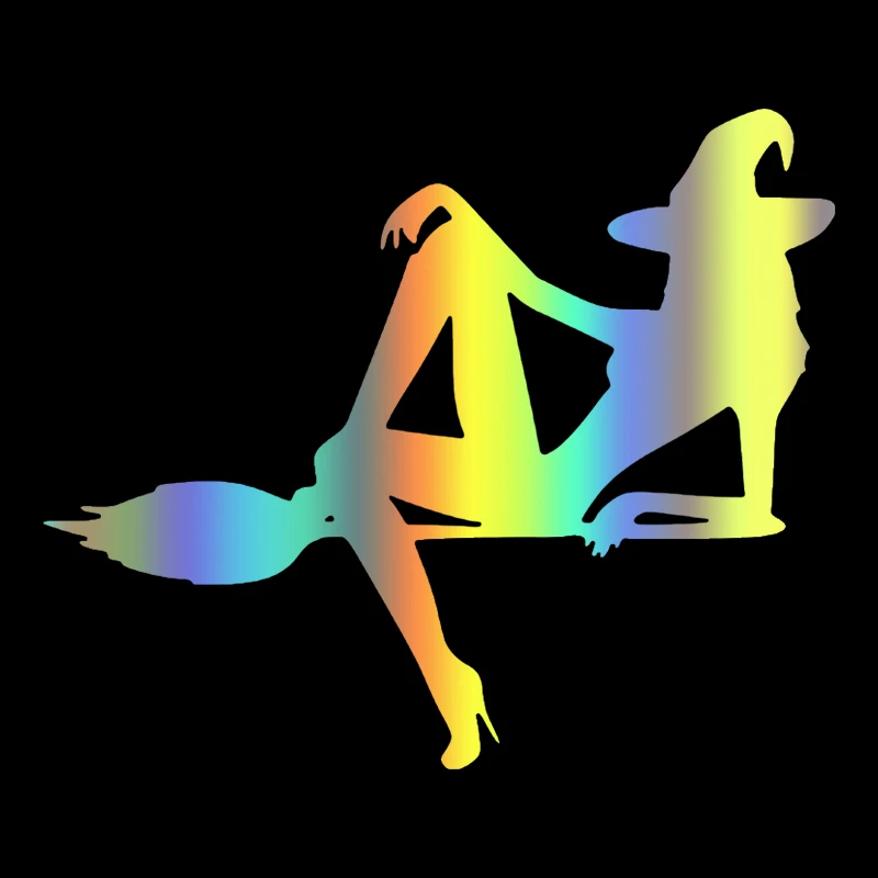 

CS-270# 15x12.5 cm car sticker "A witch on a broomstick" funny vinyl decal auto car stickers on bumper rear window