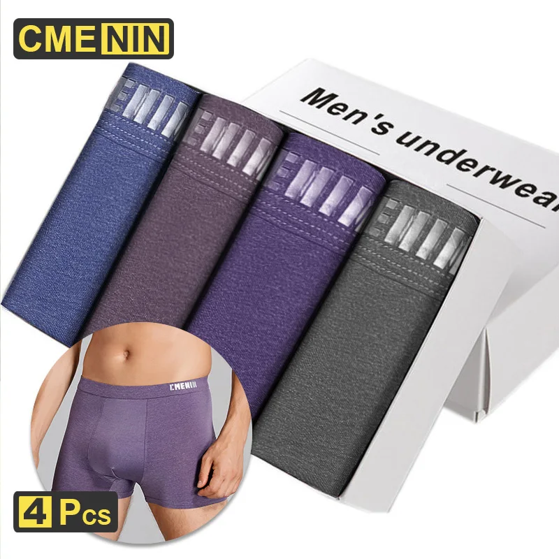 

CMENIN 4Pcs Sexy Men Underwear Boxer Shorts Cotton U Pouch Cueca Male Panties Lingerie Gay Men Underpants Boxershorts 2022 CM009