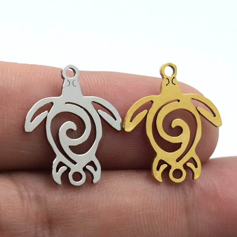 

5Pcs Fashion Stainless Steel Lovely Marine life Sea Turtle Pendant For DIY Necklace/Bracelet Connectors Jewelry Making Supplies