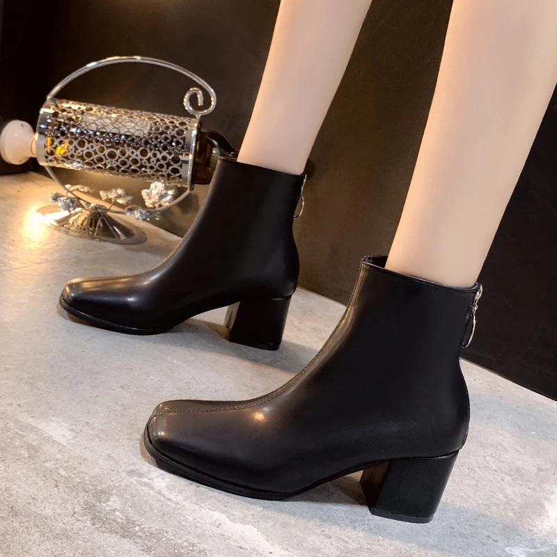 Новинка сезон осень-зима женские ботинки Цвет черный бежевый ботильоны на