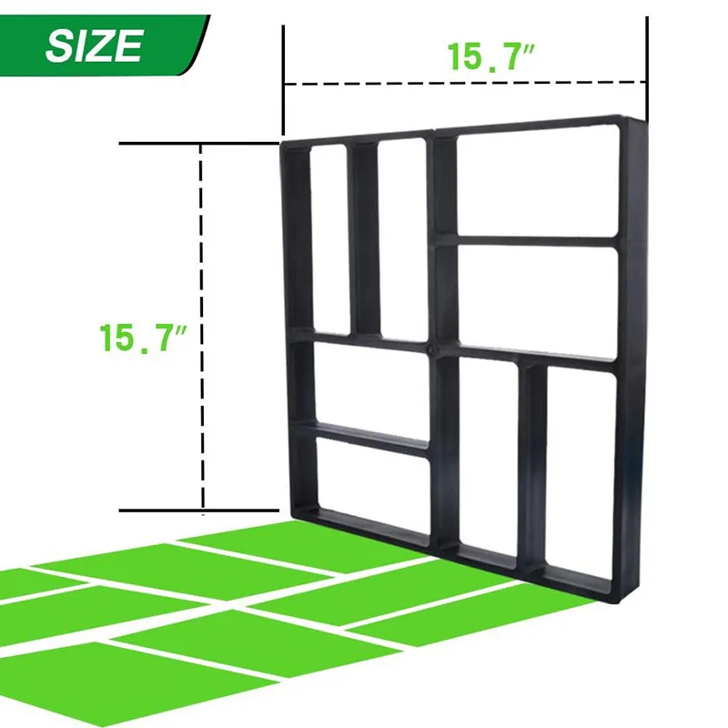 2 Шт 15 7x15 7x1 57 дюймов Walk Path Maker многоразовые бетонные формы Каменная форма шаговый