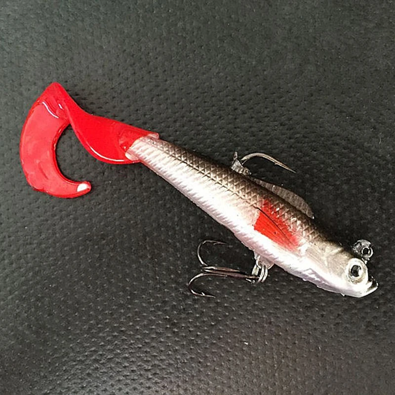 

Lead Head Soft Fishing Lures Long Tail Pesca Sharp Hook Soft Fish Bait 10cm 9.3g Wholesale Price 4 Pcs/lot