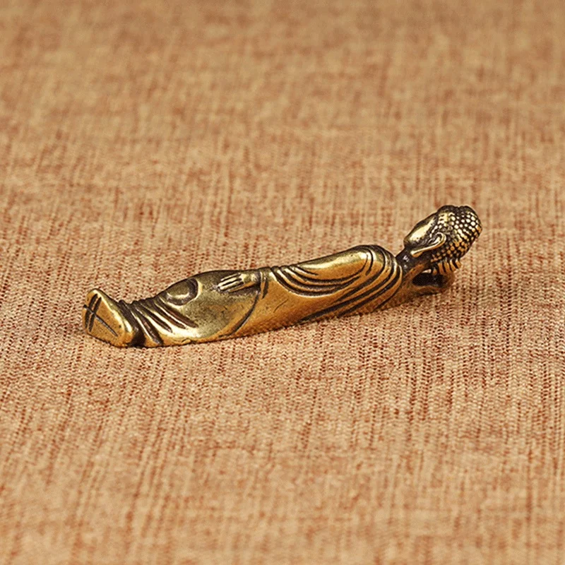 

Brass Ornaments Mini Retro Golden Reclining Buddha Statue Pure Brass Home Furnishing Home Decoration