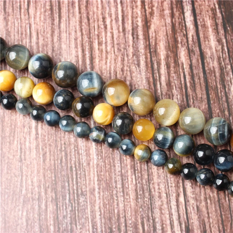 

Hot Sale Natural Stone Yellow Blue Tiger Beads 15.5" Pick Size: 4 6 8 10 mm fit Diy Charms Beads Jewelry Making Accessories