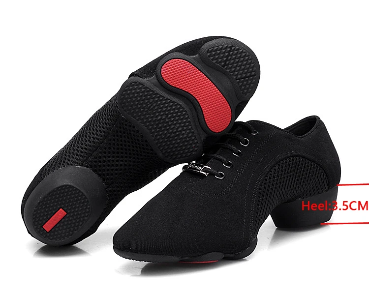 3 секции резиновая подошва сетка и ткань верхняя одежда джаз танцевальные