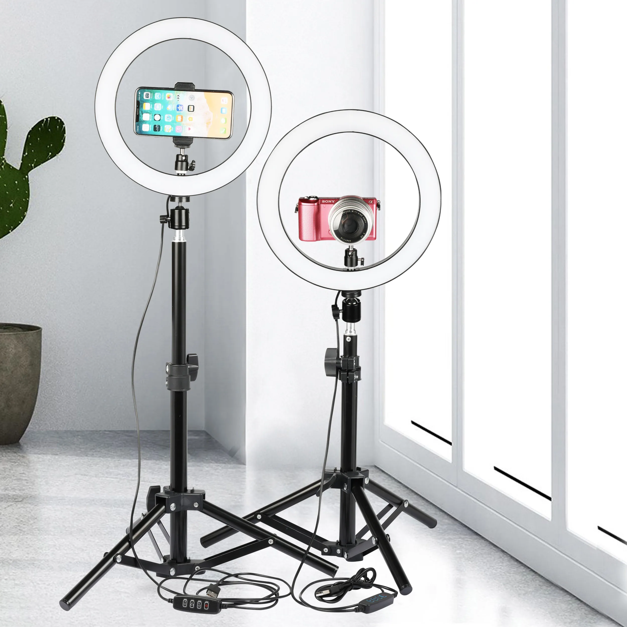 Двухцветный СВЕТОДИОДНЫЙ кольцесветильник светильник с регулируемой яркостью 26