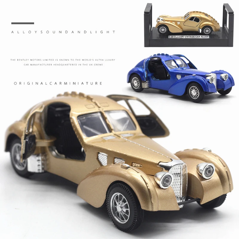 1:28 модель автомобиля сплав Bugatti 57SC Atlantic имитации классических автомобилей
