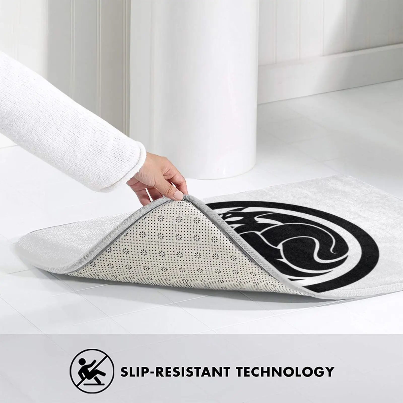 

Nine Tail Fox Carpet Mat Rug Cushion Soft Non - Slip Animal Animals Logo Symbol Icon Black Circle Geometric Fox Nature