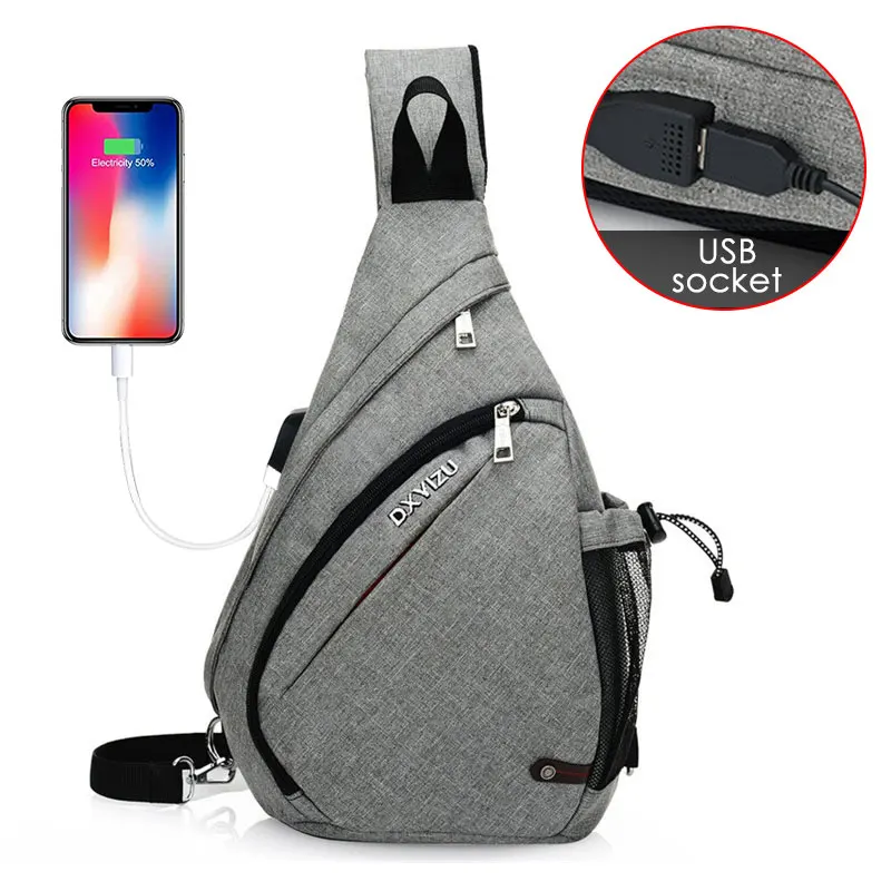 

Модный Удобный мужской рюкзак через плечо с USB, мужской спортивный рюкзак для велоспорта, путешествий, школьников, университетских мужчин