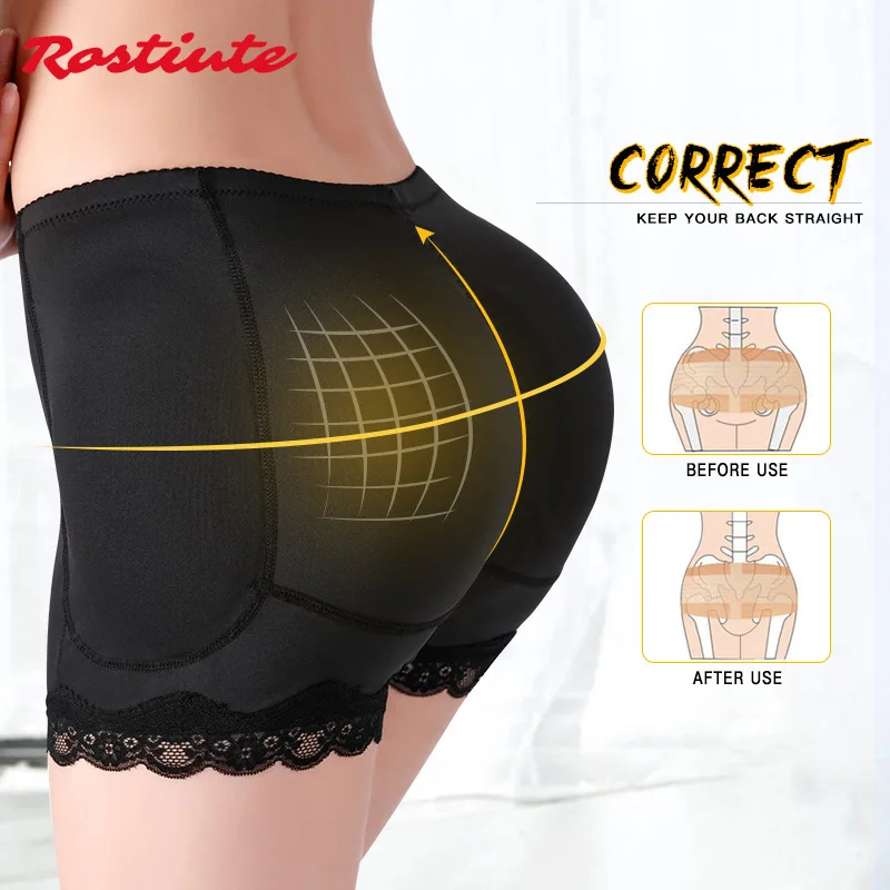 

Трусы женские, подтягивающие ягодицы и бедра, трусики большого размера с кружевными краями и подкладками для бедер, трусики-боксеры для жив...