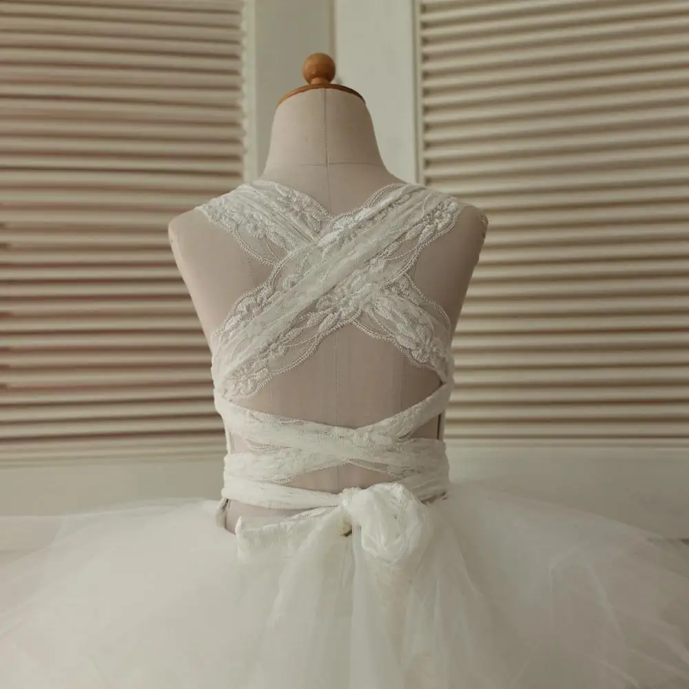 Бальное платье милое с цветочным узором для девочек коллекция 2020 года белое