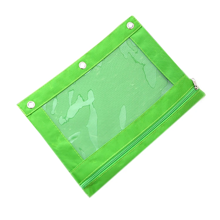 1 шт. сумка для карандашей пакет на молнии с кольцевой заклепкой 3 отверстия