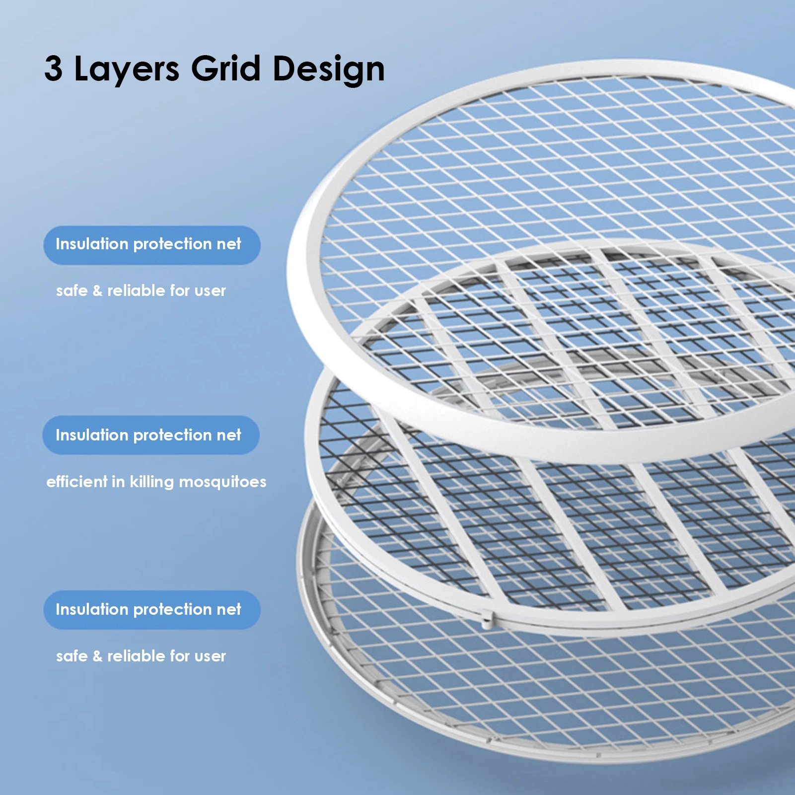 

Electric Mosquito killer Swatter LEDs Electric Fly Mosquito Killer Lamp zapper 1200mAh Battery USB Chargeing for Home Daily Use
