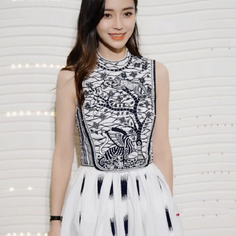 

First song Tight Chiffon Print Women's Sexy Tank Mini Dress 2020New Summer O-Neck Casual Retro Elegant Party Women's Mini Dress