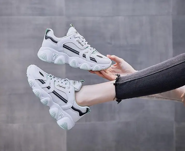 

2021 спортивных штанов на весну женские туфли, визуально увеличивающие рост повседневные кроссовки на плоской подошве; Женская обувь на плат...