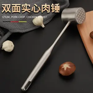 304 all steel new style stainless steel meat hammer double sided solid steak pork chops tender meat hammer kitchen gadgets free global shipping