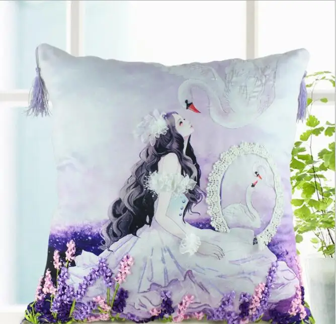 Набор для вышивания с лентой и наволочками маленькой девочки 45 х45 см | Дом сад