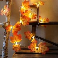 autumn decoration artificial plants maple leaves led string light garland fake plant wreath fall decore bedroom decore home wall