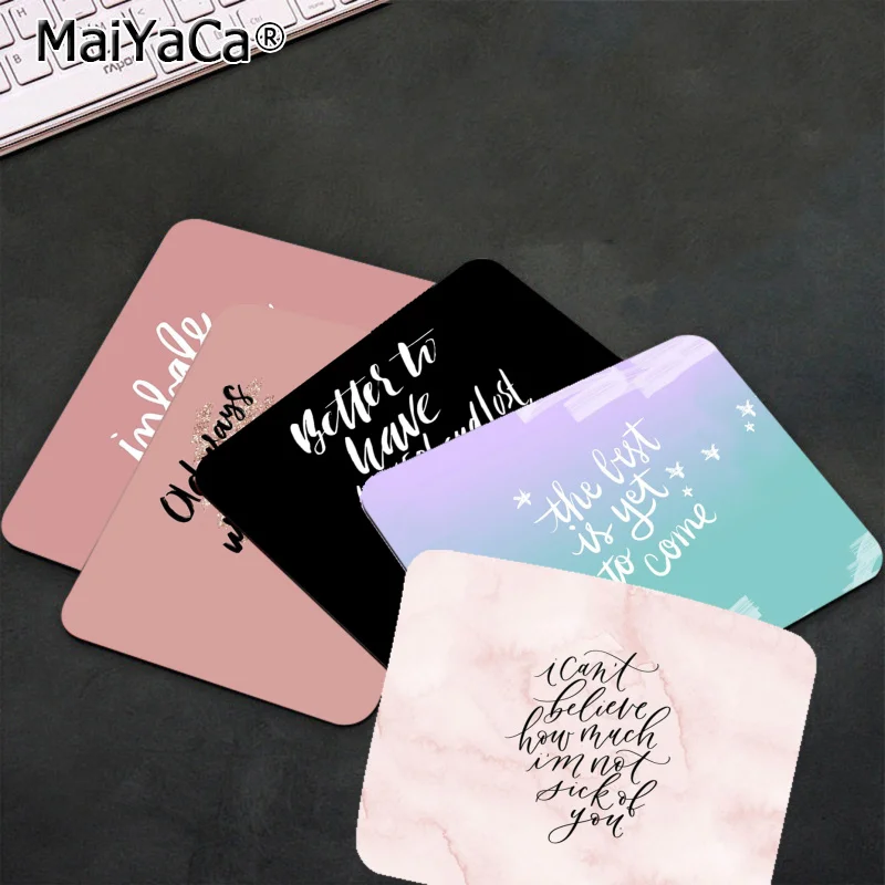

MaiYaCa Motivational Quotes Word in pink marble small Mouse pad Computer mat Smooth Writing Pad Desktops Mate gaming mouse pad