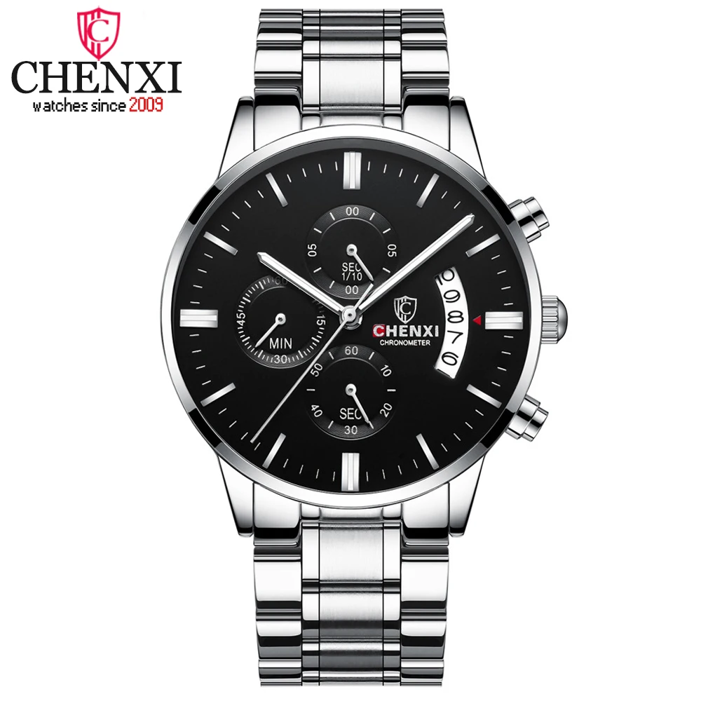 CHENXI Роскошные Брендовые мужские часы с хронографом спортивные из нержавеющей