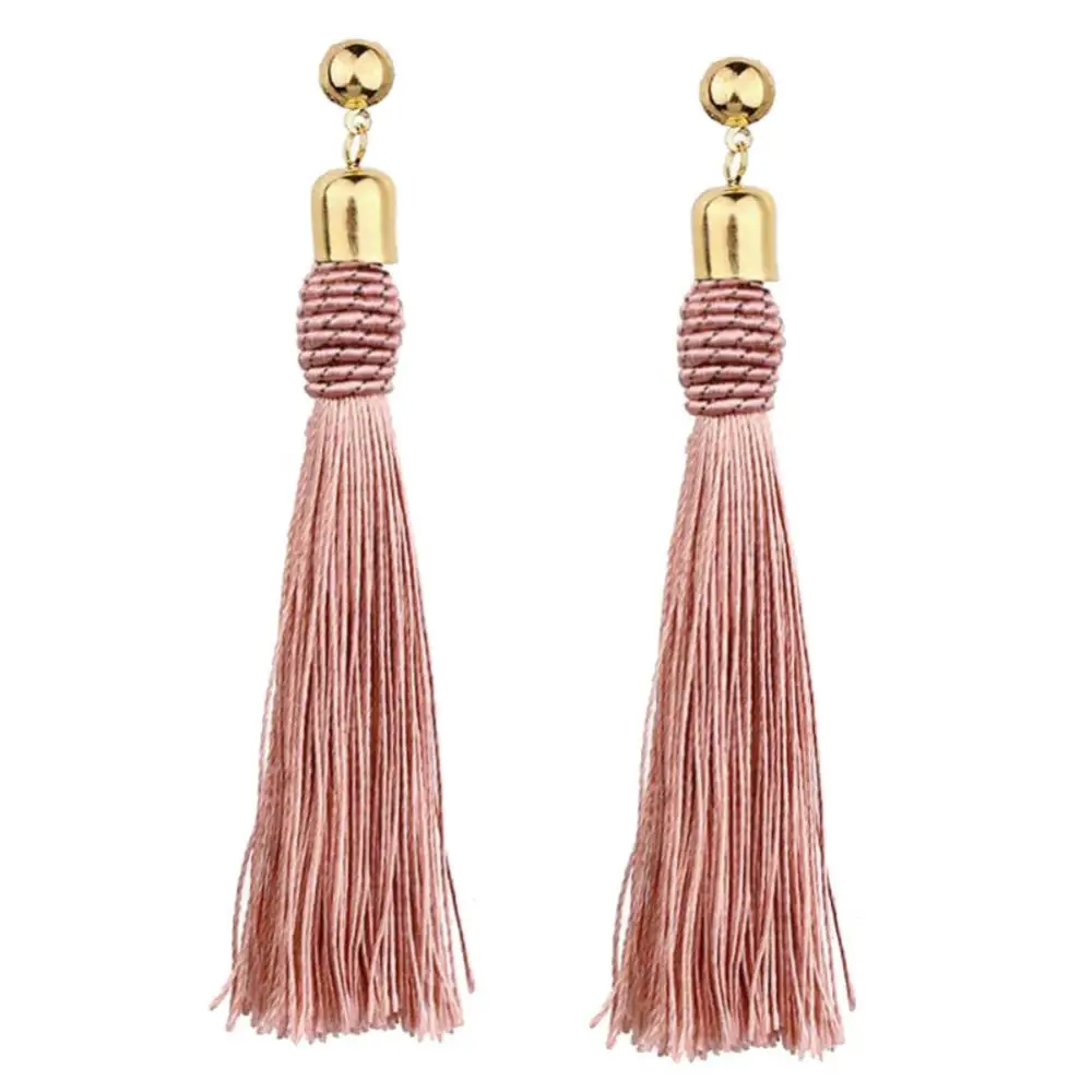 

80% Hot Sale Bohemian Wedding Tassel Ear Studs Long Dangle Earrings Bridal Bridesmaid Jewelry