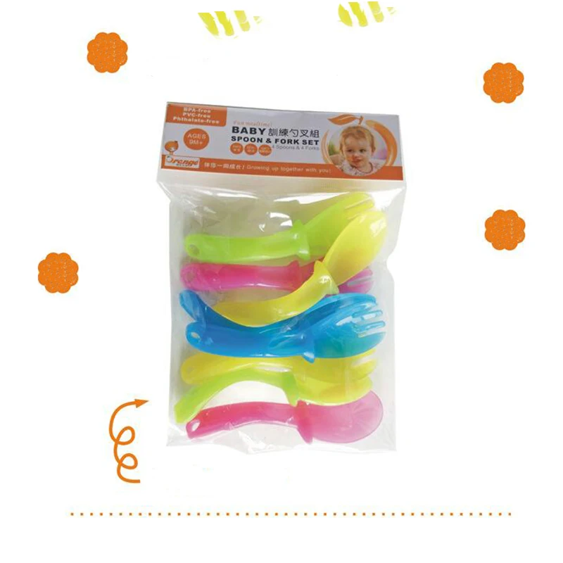 4 пар/компл. высокое качество PP детская ложка посуда Детские Обучающие ложки