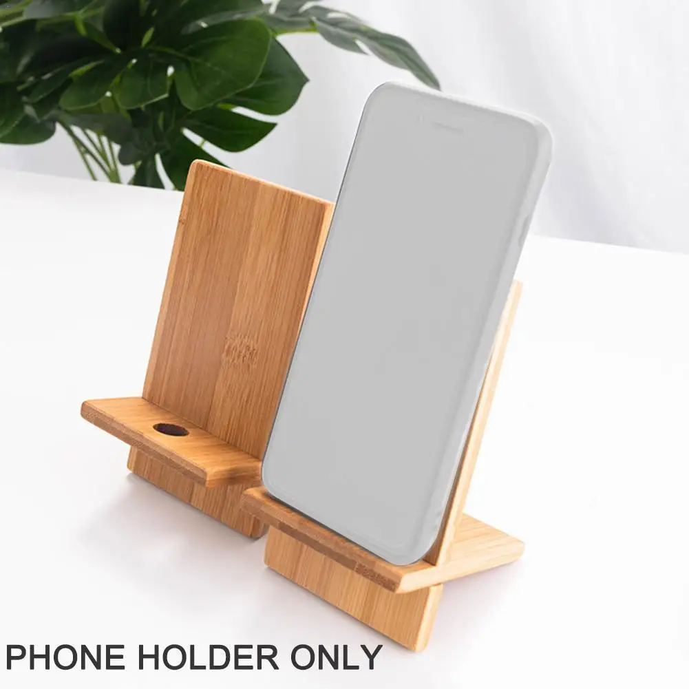 

2022 Bamboo Mobile Phone Holder Tablet Computer Base Creative Lazy Bracket Assembling Mobile Phone Holder Wholesale