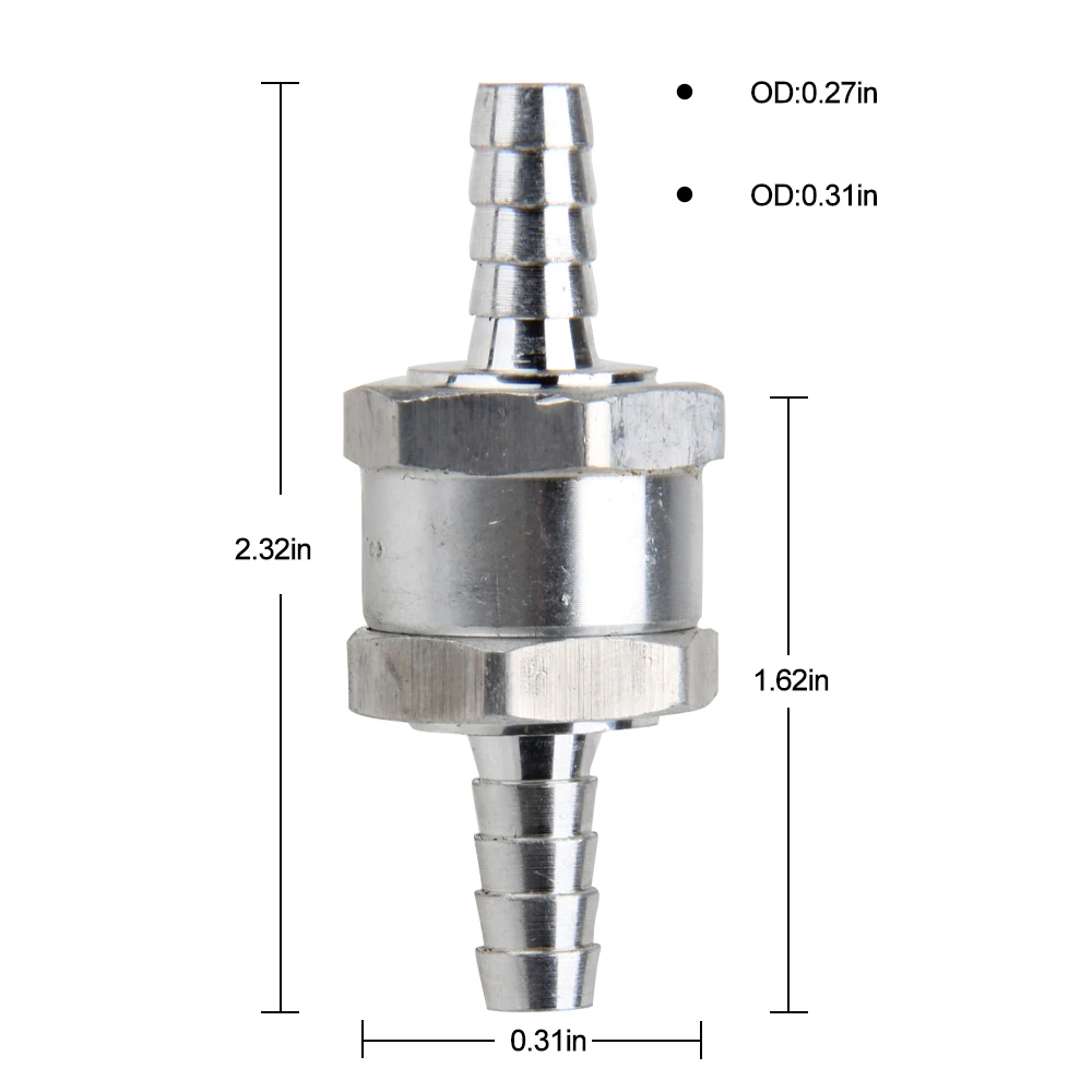 

CarBole 8mm 5/16" Aluminium Fuel Line One Way Non Return Check Valve Petrol Diesel Oil