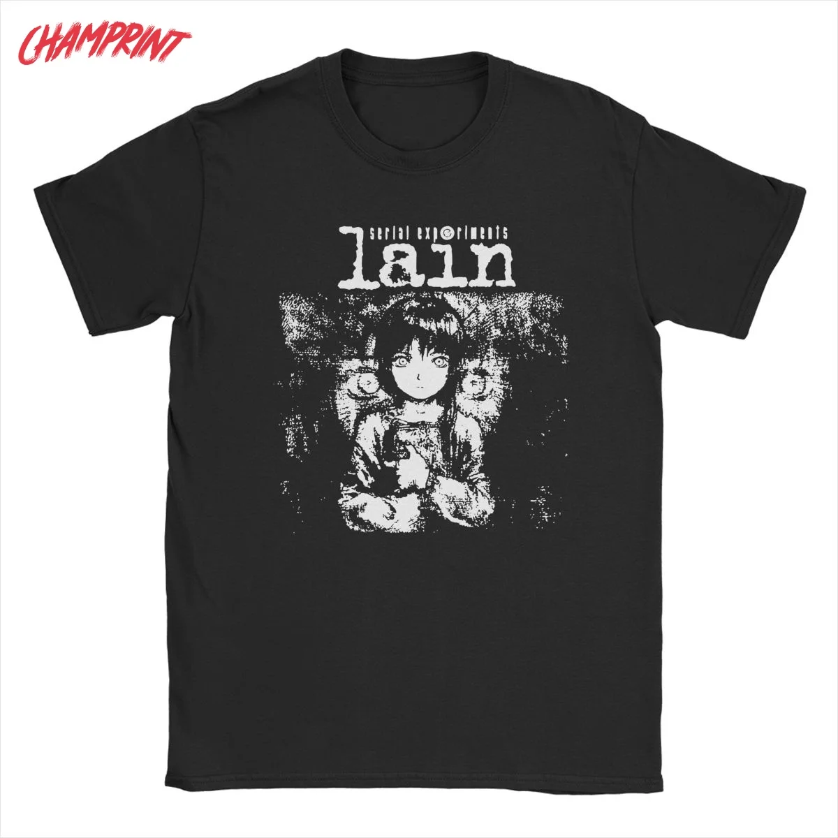 Последовательный эксперименты лежал Футболка Мужская Аниме весело 100% брендовая