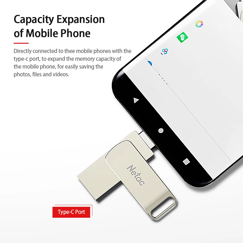 Netac U783C Тип-C + USB флэш-накопитель двойной Интерфейс usb Plug &amp Play мобильный телефон