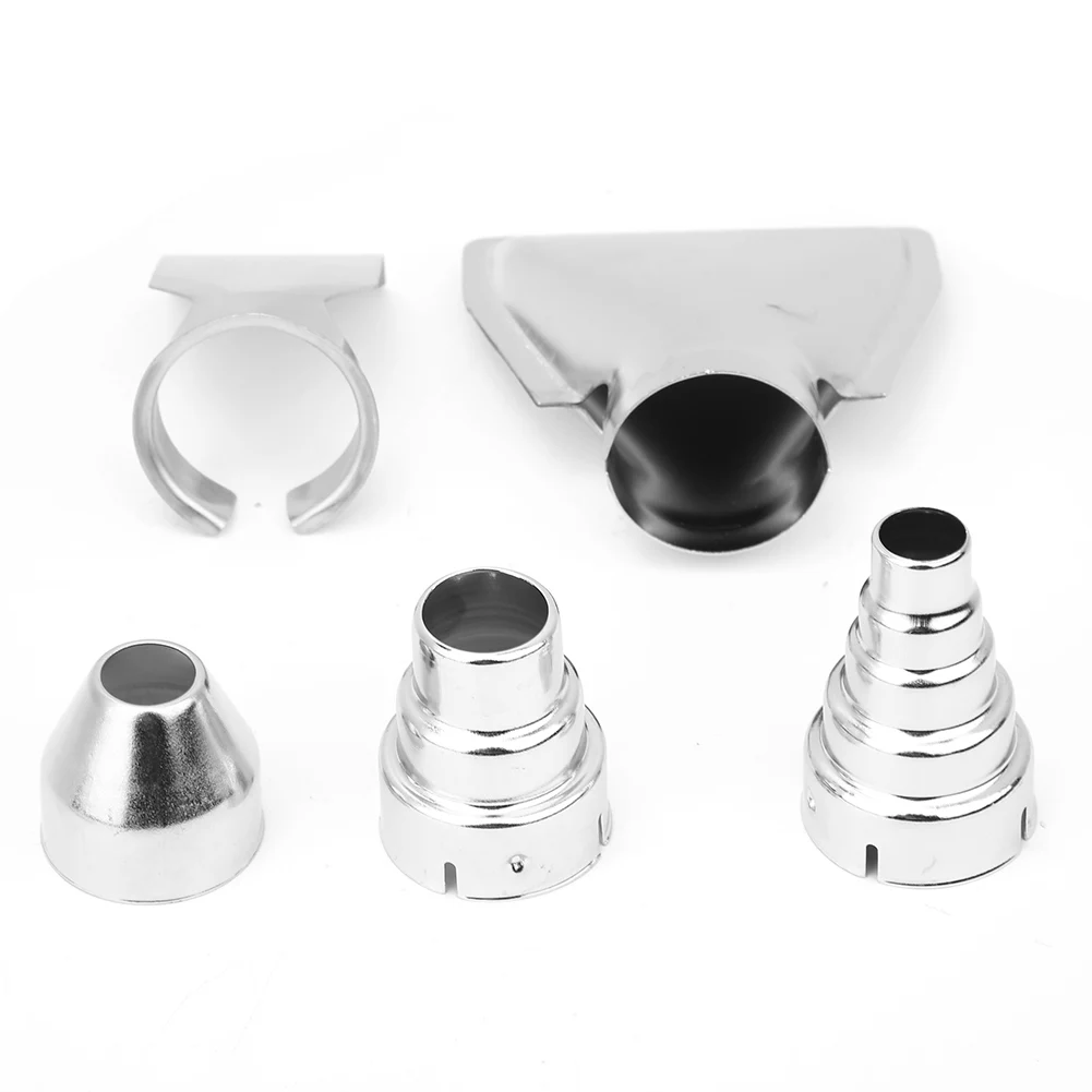 

5pcs/Set Stainless Steel Hot Air Accessories Nozzles Heat Blower Accessor Combination Shovel Nozzle Thickened Flat Nozzle Tool