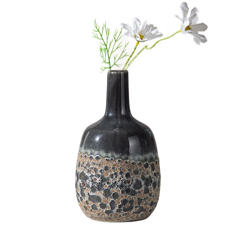 

Фарфоровая ваза Chinse в стиле ретро с тонкой шеей, керамическая ваза для цветов, гидропонное устройство, настольное Европейское украшение для...