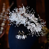 new korean crystal wedding crown glittering beautiful wedding headdress double layer hair hoop