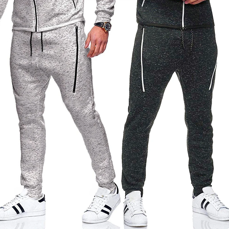 

New Personality Zipper Cotton and Linen Men's Casual Fitness Solid Color Loose Sports Pants Men's Suit Cargo Pants Men